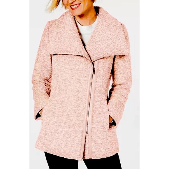 INC International Concepts asymmetrical zipper shawl collar warm jacket - Picture 1 of 9